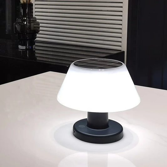 Solar Powered Table Lamp | Moderne Solarbetriebene Tischlampe für Innen- und Außenbereich – Drahtlos & Wiederaufladbar