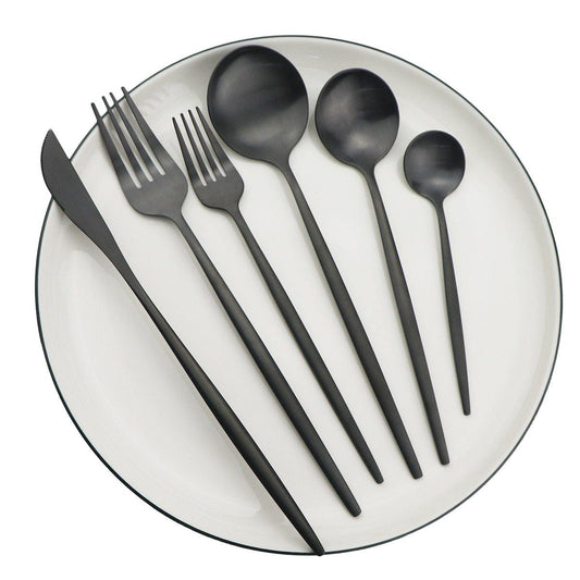 36-teiliges Matte Flatware Set | Edelstahl Besteckset für stilvolles Dining