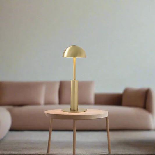 Golden Mushroom Retro Tischlampe | LED Nachttischlampe mit Dimmer