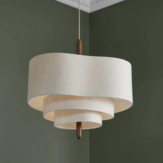 Wave Multilayered Fabric Chandelier | Wellenförmiger Stoff Kronleuchter im Leiterdesign für stilvolle Beleuchtung